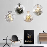 modern creative led glass personality chandelier bedroom living room staircase restaurant bar light glass ball chandelier