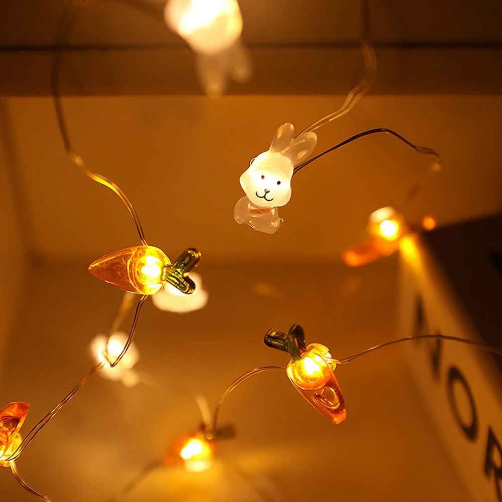 

20 LED String Light Bunny Carrot Chick Battery Operated Home Party Easter Decoration Easter LED