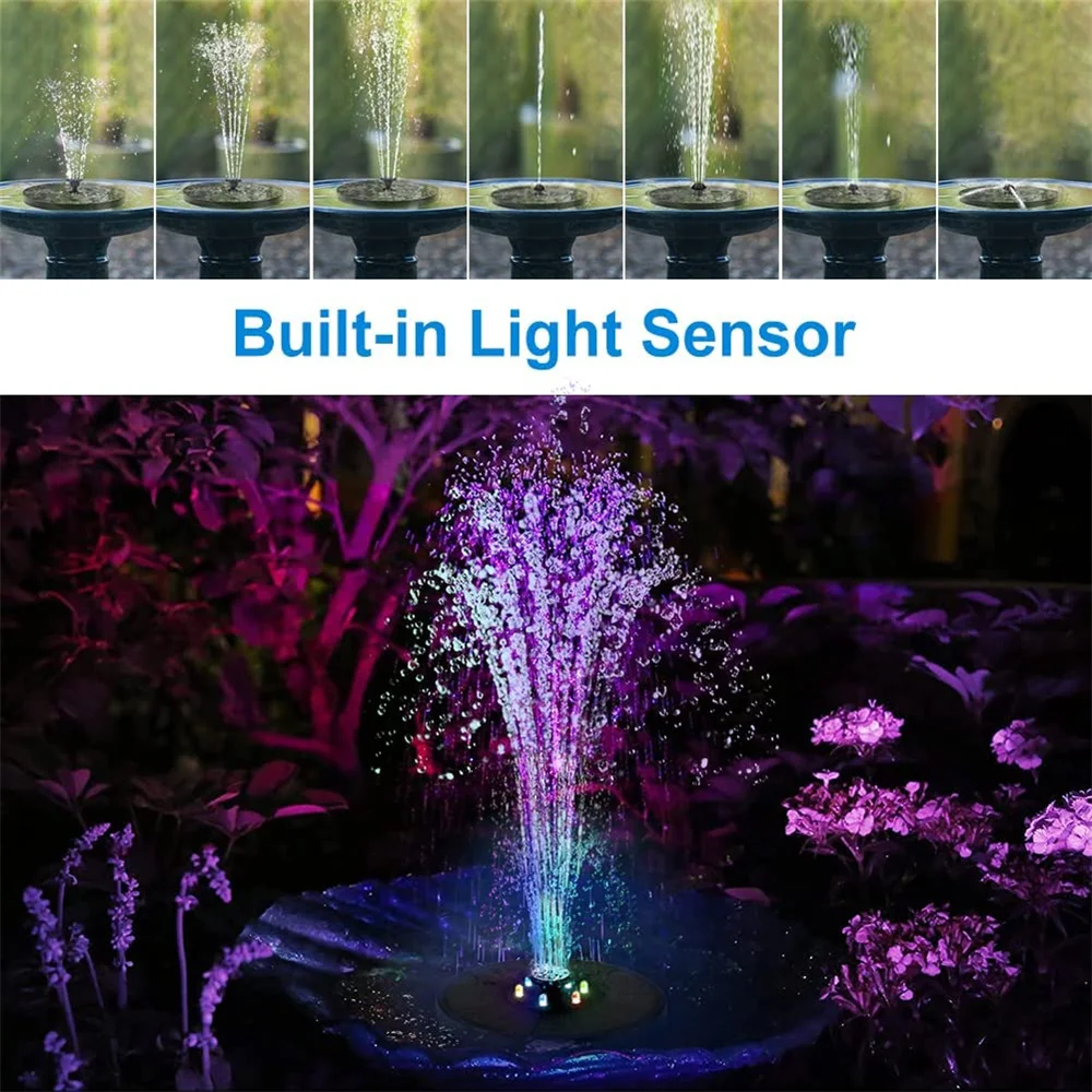 18 см садовый фонтан ночной Светильник уличная птица для ванной Солнечный водопад
