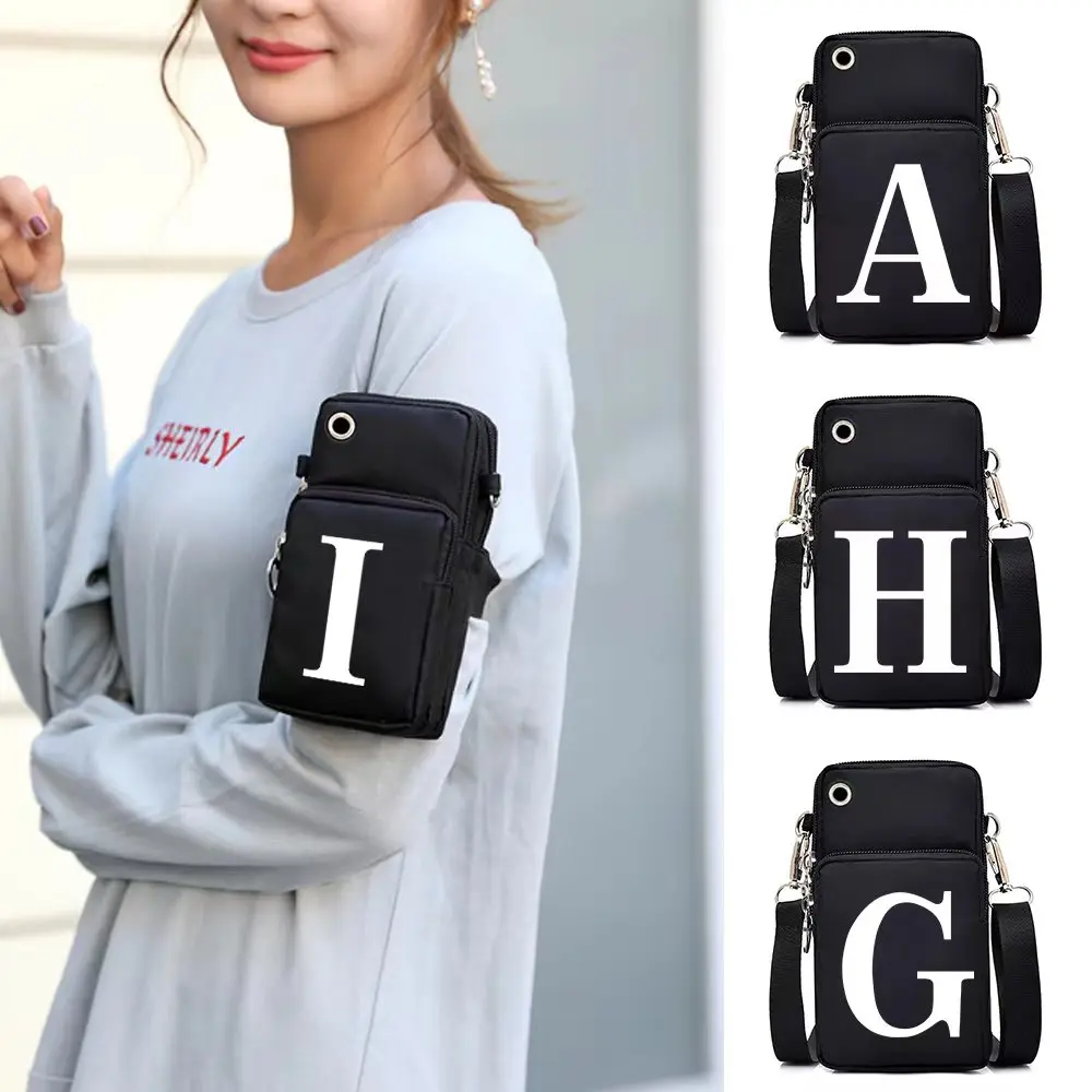 

Universal Waterproof Mobile Phone Bag White Letter Pattern Wallet Pouch for Samsung/IPhone 12/13 Pro Max 7 8 Plus CrossBody Bags