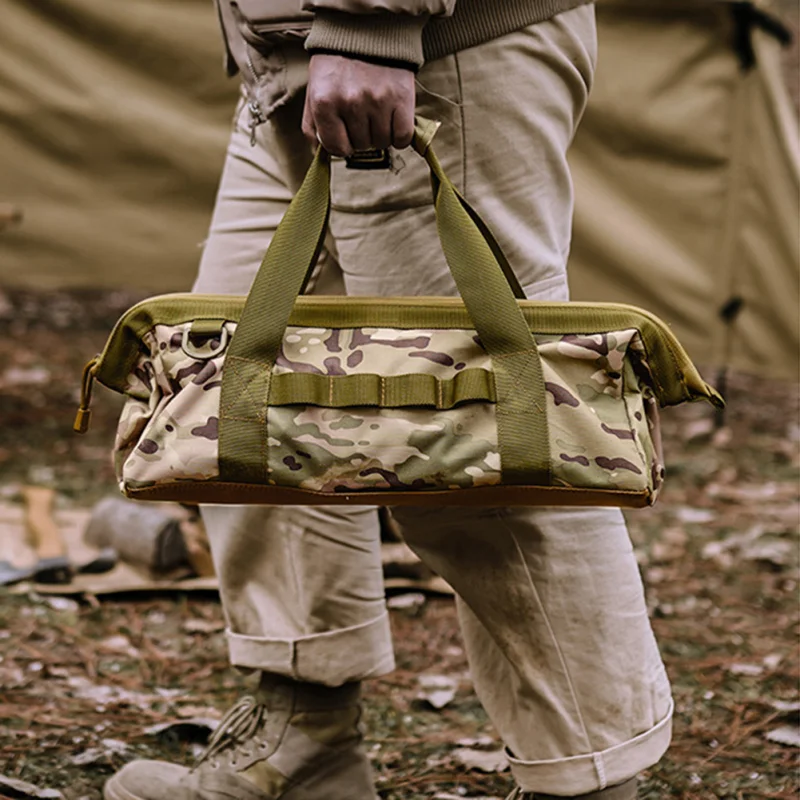 

Portable Camping Tool Storage Bag Portable Tent Ground Nail Bag Camouflage Waterproof Outdoor Camping Multifunctional Handbag