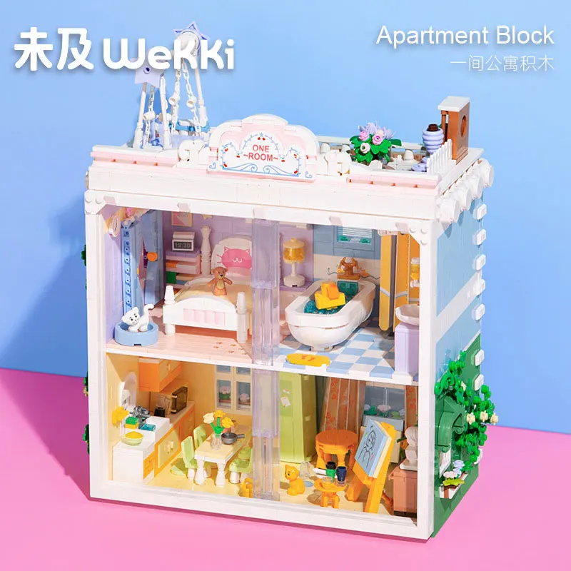 

Wekki Building blocks An apartment series street view model warm cottage diy puzzle building Children's Day gift female