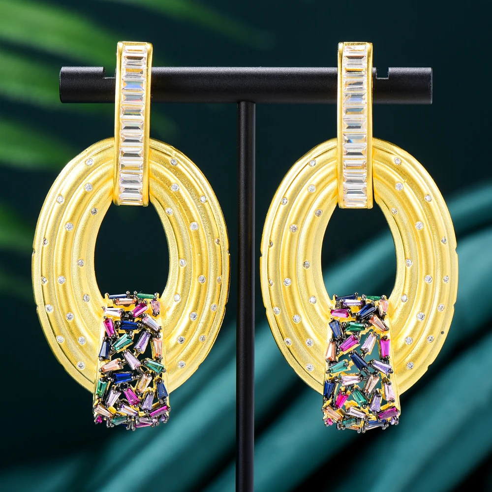 

Missvikki оригинальные серьги большие золотые бриллианты полный кубический цирконий для женщин Свадебные модные серьги высокого качества