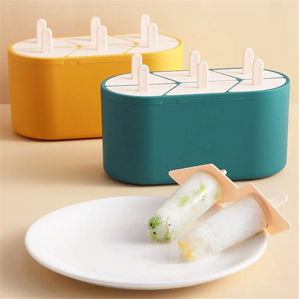 

New Portable 1PC Ice Cream Mold 6-Cavity Ice Cube Tray Maker Non-stick DIY Jelly Freezer Mould Bakeware