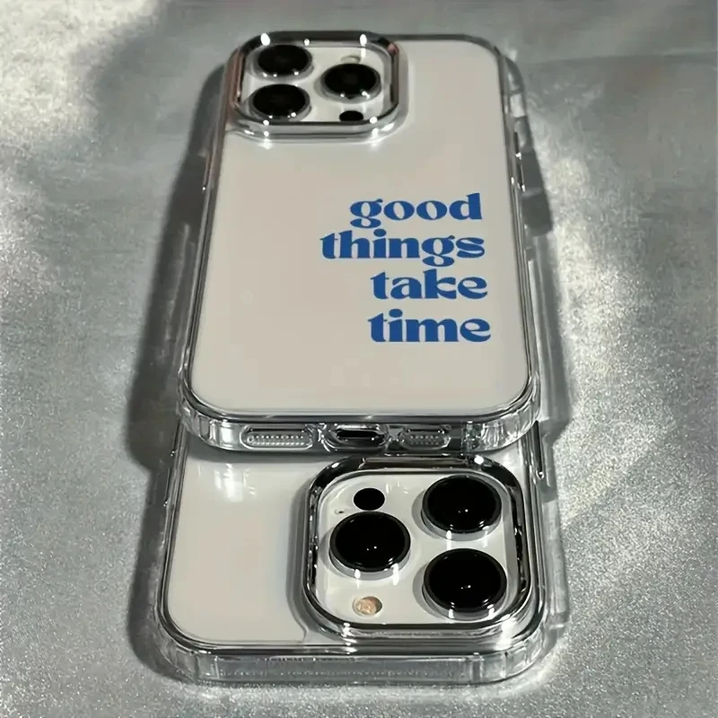 Фото Чехол Good Things Take Time Lens Frame для iPhone 17, 16, 15, 14, 13, 12, 11 Pro Max Air XS X XR 8 7 Plus SE2, противоударный прозрачный чехол №3