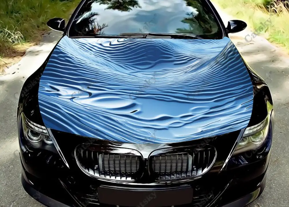 

Абстрактные объемные волнистые виниловые наклейки на капот автомобиля, виниловая пленка, наклейки на крышку двигателя, автомобильные аксессуары