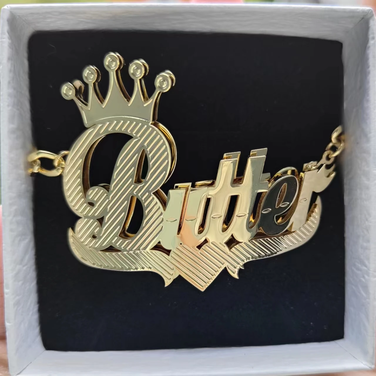 MIGALofe пользовательское имя Корона браслет сердце украшение плетеная цепочка из