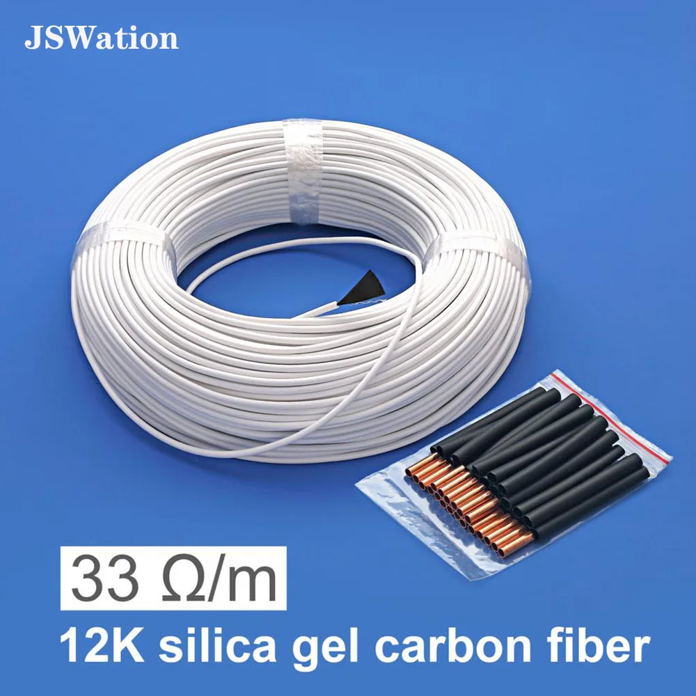 

Carbon fiber floor heating cable Carbon fiber heating wire Electric heating wire New type infrared heating cable10/20/30/50/100m