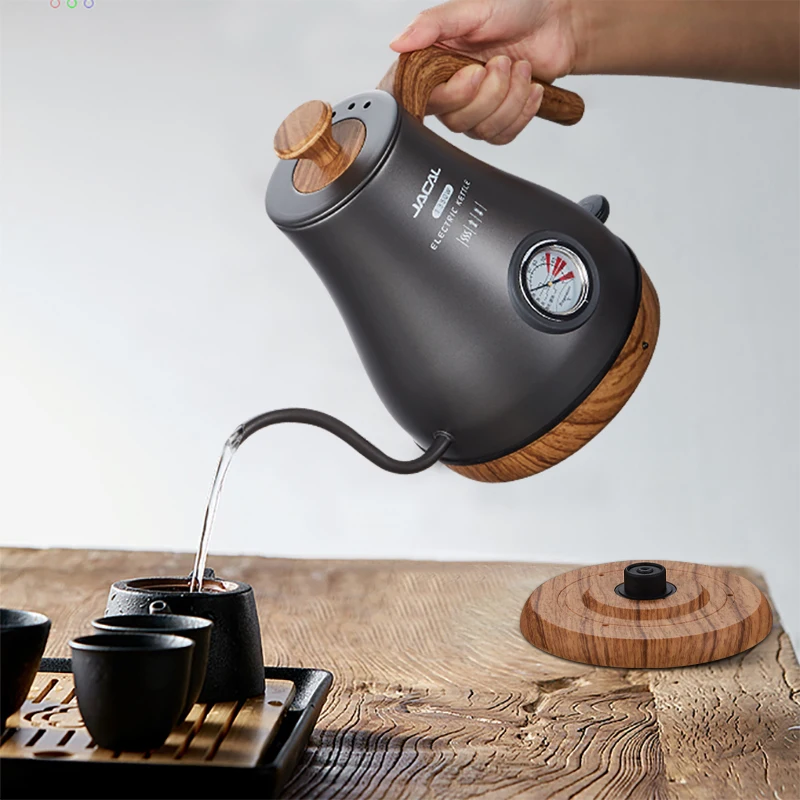 

Electric Kettle Tea Coffee Pot Slender Spout Matte Texture Stainless Steel Liner with Temperature Controller Water Boiler