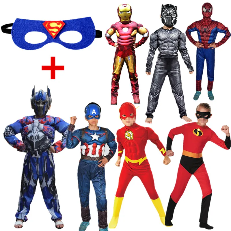 Cosplay 4-12Y Boy & Girl Super Hero Anime Movie Muscle Costume Cosplay Costume for Boy Carnival Halloween for Kids Party Costume