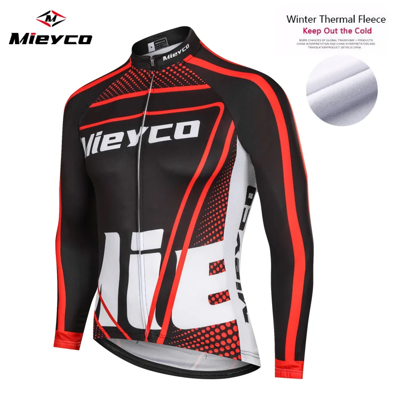 

Mieyco Pro Зимняя Теплая Флисовая велосипедная Джерси с длинным рукавом MTB велосипедная одежда Maillot Ropa Ciclismo зимняя велосипедная одежда