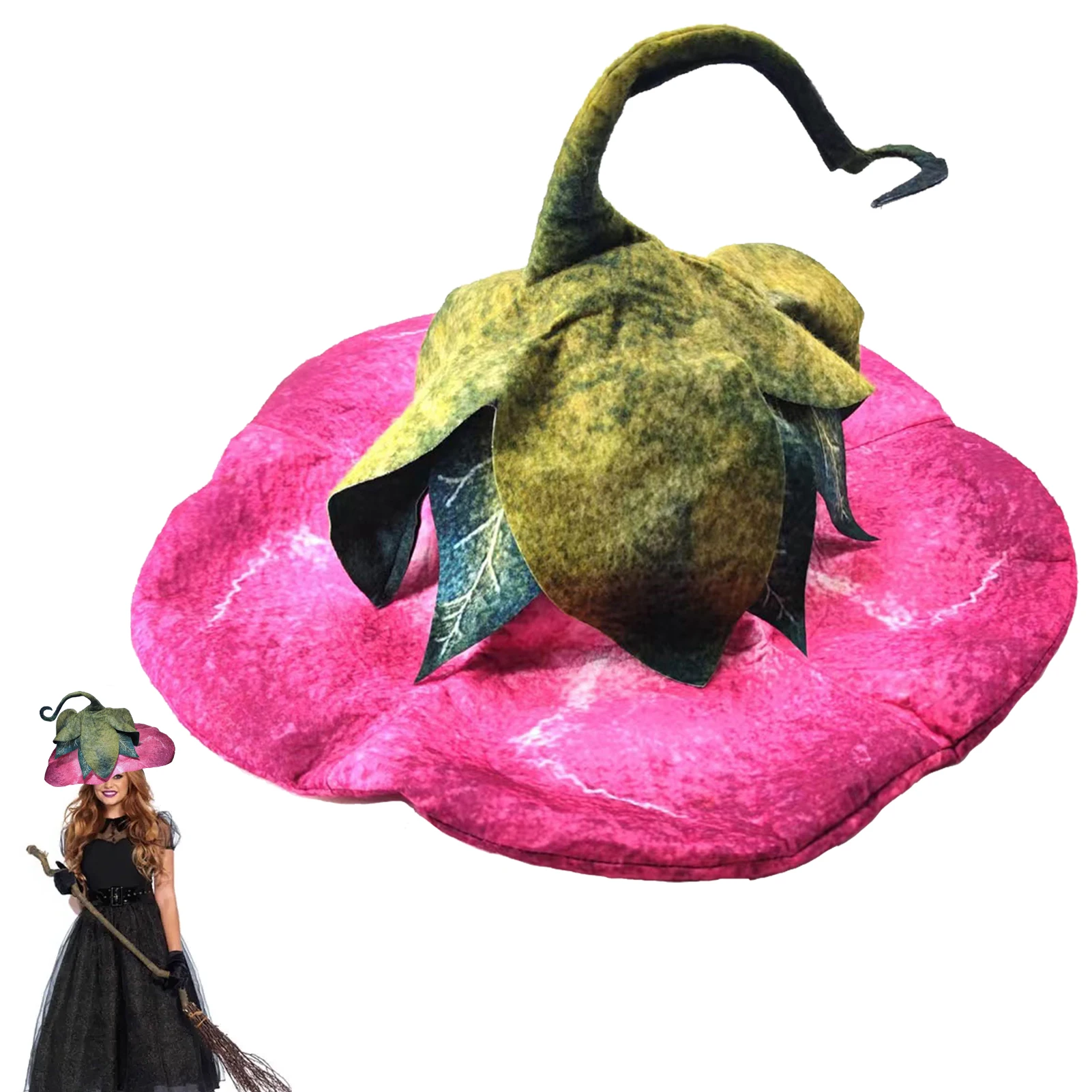 

Witch Hat Cosplay Fashionable Witch Hat In The Shape Of Lotus Witch Hat Felt Masquerade Cosplay Perfect For Christmas Halloween