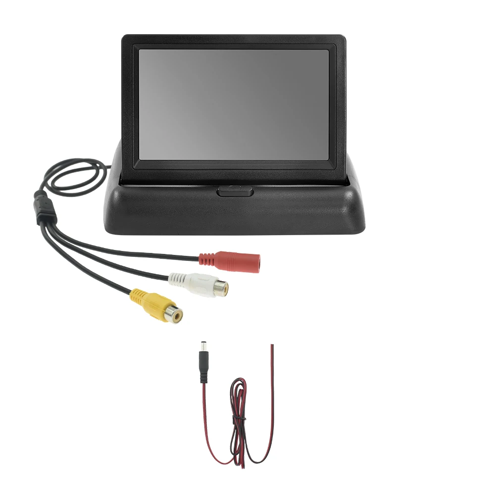 

Складной автомобильный монитор с TFT LCD HD-экраном 4,3 и камерой заднего вида, светодиодный резервный светильник для парковки транспортных средств, простая установка