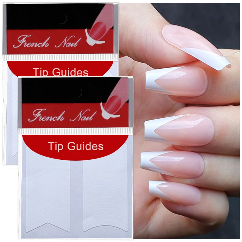 Cheap 6Pcs Nail Art Stencil Stickers French Line DIY Manicure Tools Stencil  Stickers for Creative Wavy Oblique Spray Designs