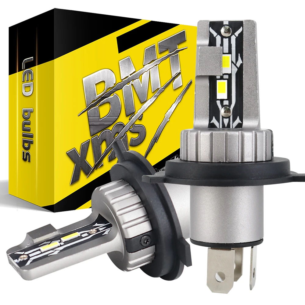 

BMTxms 2Pcs H4 LED Headlight Bulb For Car Motorcycle Fanless CSP LED H4 9003 HB2 LED Bulb Headlamp Hi/Lo Auto Lamp 12V 20000Lm