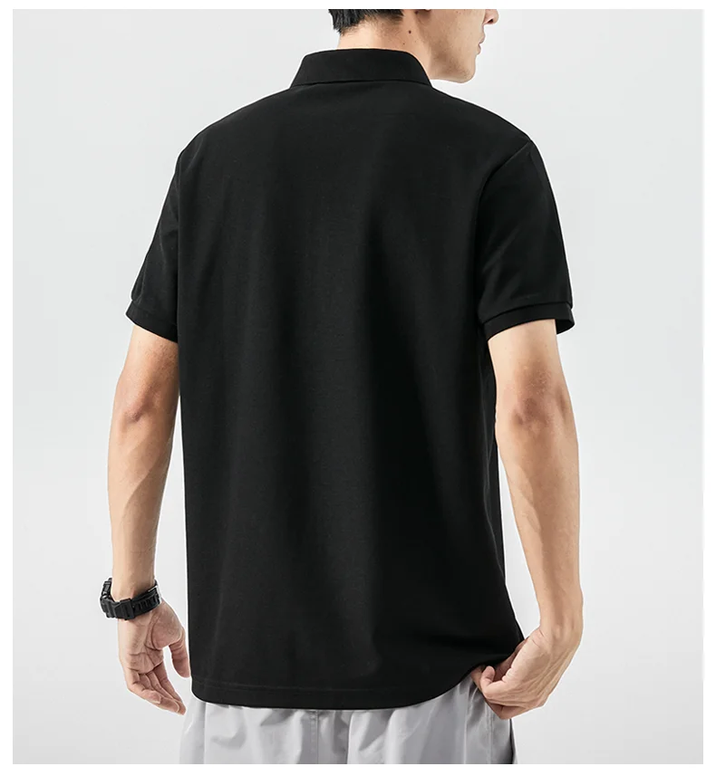 

Рубашка-поло M2367 мужская с коротким рукавом, хлопок, Повседневная футболка с лацканами, трендовая Свободная майка в Корейском стиле