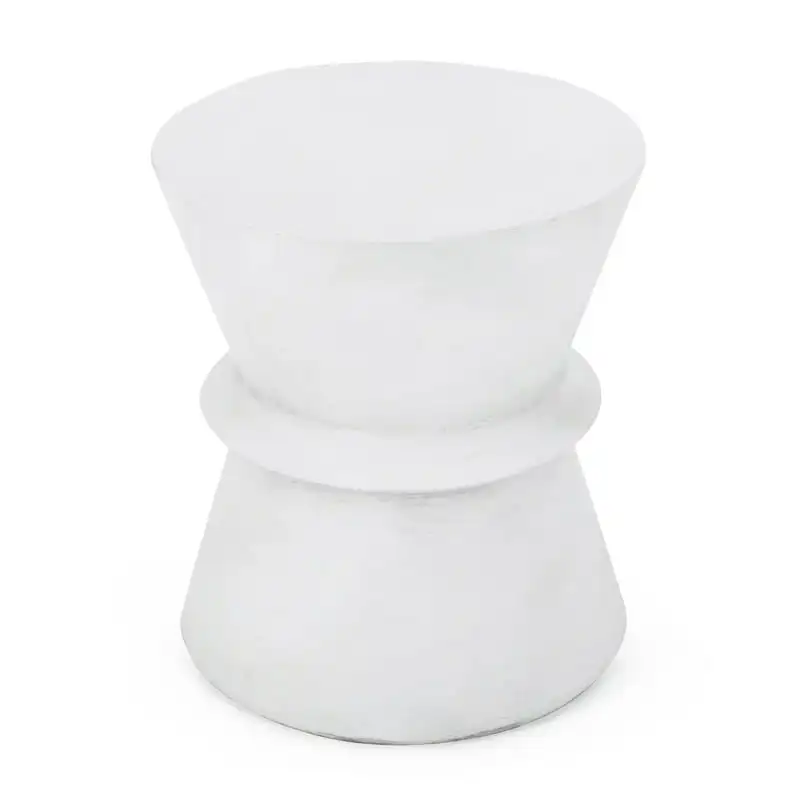 

Lightweight Concrete Outdoor Side Table, Antique White