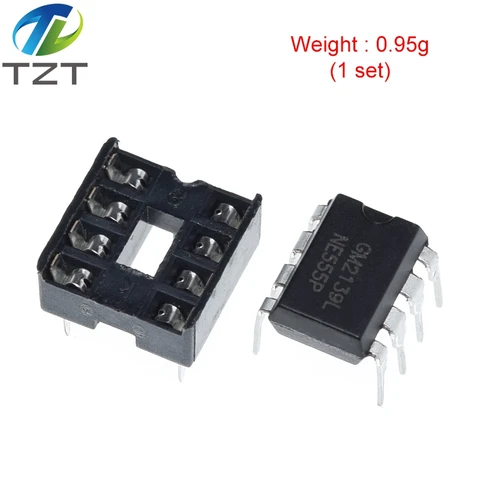 10Pcs , (5 Each) NE555 NE555P 555 Timer Programming + 8 Pin Sockets