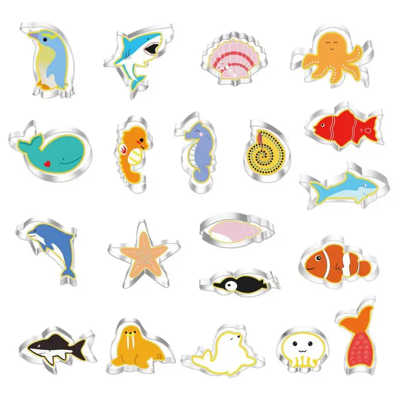 

1Pcs Cookie Cutter Mold Under The Sea Creatures Stainless Steel Birthday Party Decoration DIY Cake Baking Kitchen Accessories
