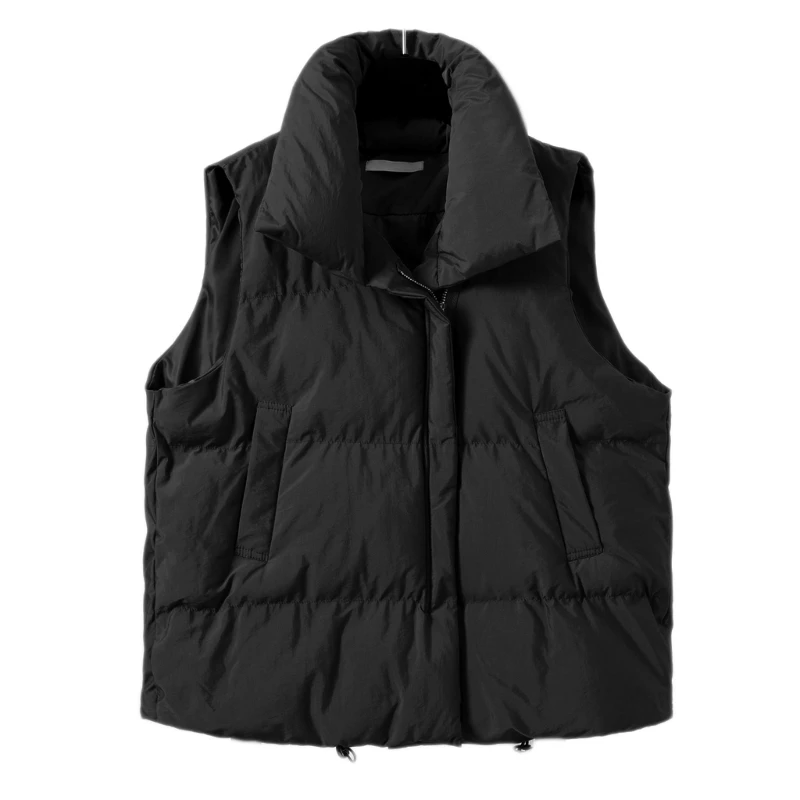 Down Cotton Coat Vest Womens Autumn Winter Short Waistcoat Stand Collar  Dropship