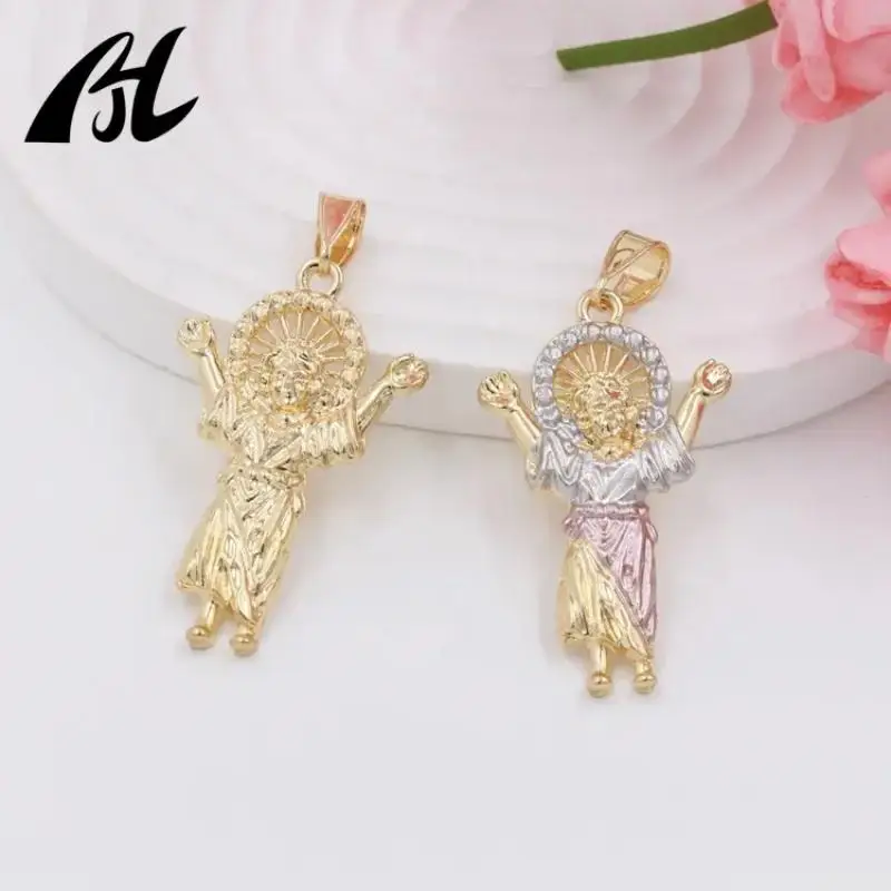 Best Selling Divino Nino Religious Christ Savior Cute Little Jesus Pendant 14K Gold Plated Young