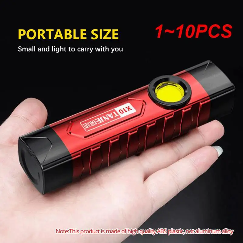 

1~10PCS Portable LED Flashlight Mini COB Work Light USB Rechargeable 18650 Camping with Clip 3 Modes Powerful Fishing