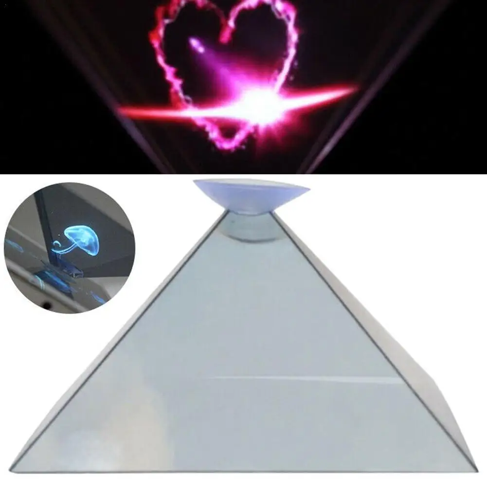 

Holographic Projector Dropshipping 3D Hologram Pyramid Display Video Stand Universal For Smart Mobile Phone 3D Projector Gadget