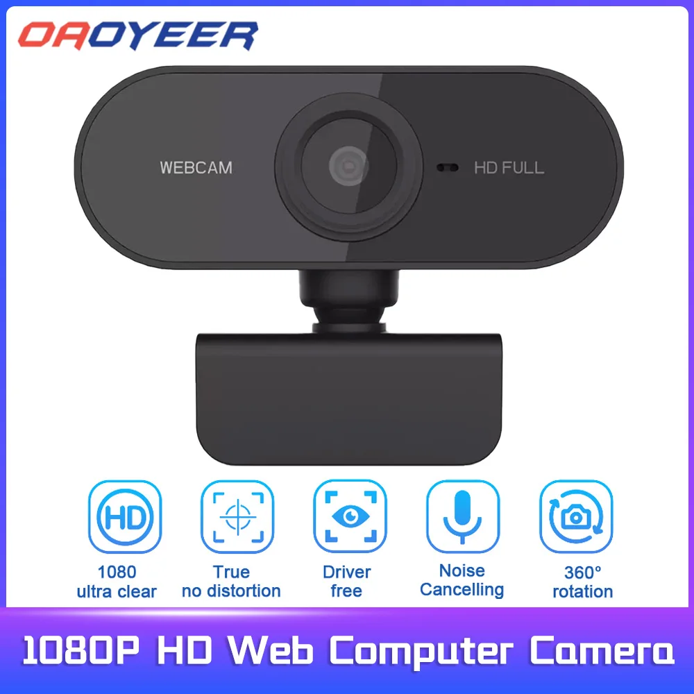

1080p HD Web Camera with Built-in HD Microphone Video Suitable for Desktop or Laptop for Videoconferencing Network Teaching