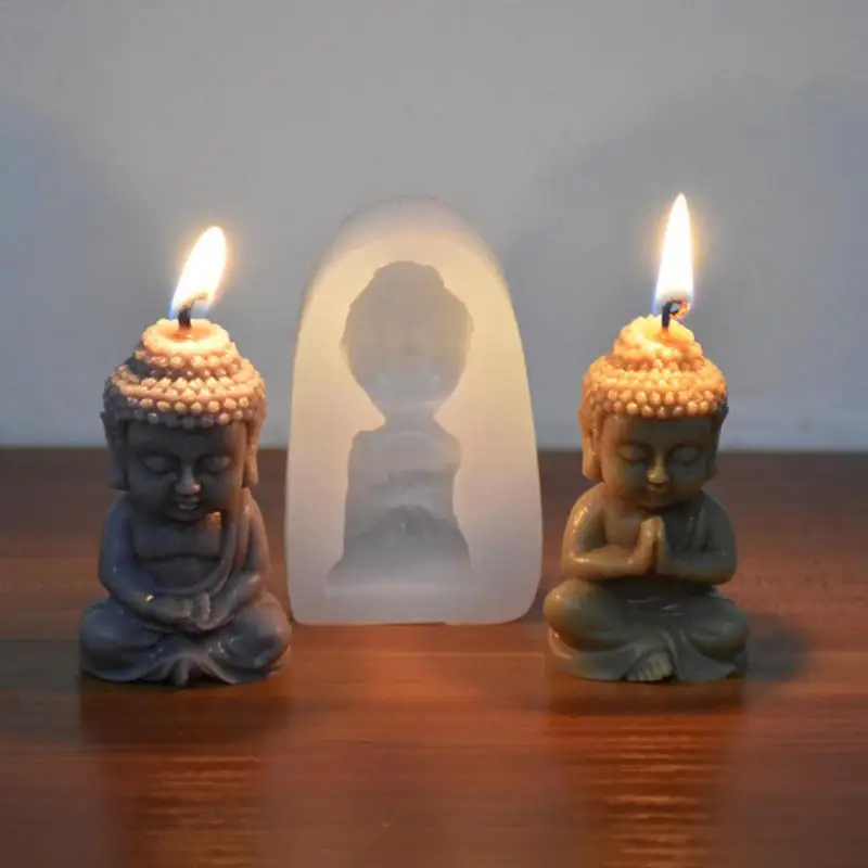 

3d Buddha Silicone Candle Mold Church Buddha Incense Candle Plaster Decoration Mold Diy Church Candle Production Supplies New