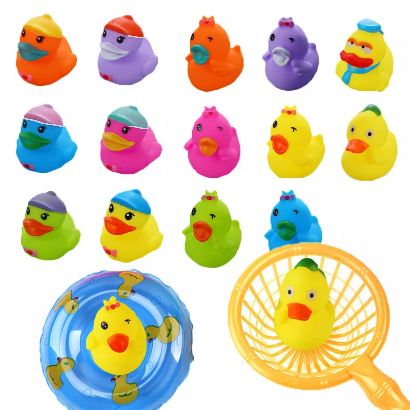 

Cute Squeeze-sounding Dabbling Duck Kids Baby Water Floating Bath Rubber Toys for Children Bathtub Pool Games Play Toddlers Gift