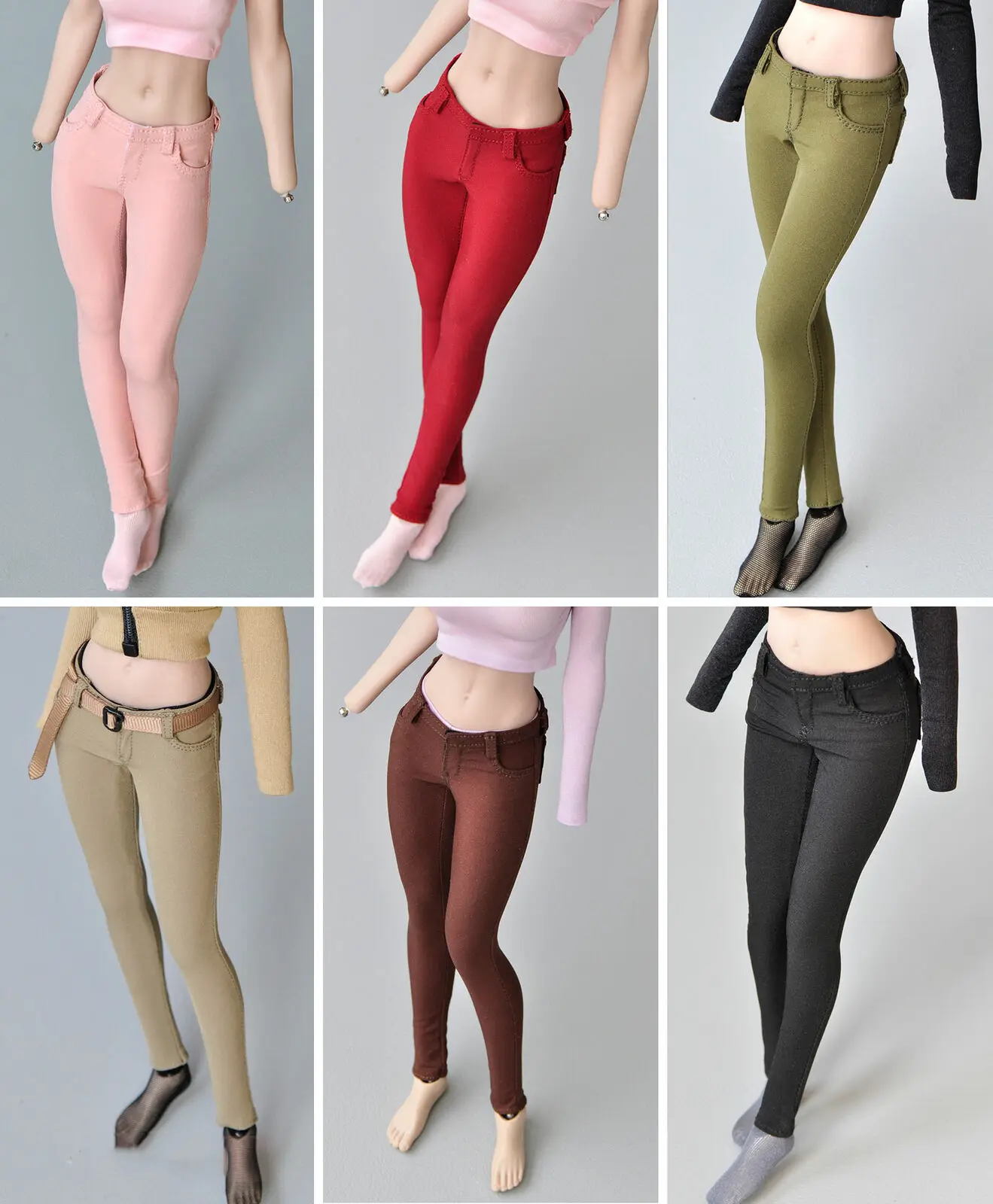 

1/6th Slim Stretch Trendy Pencil Pants Model for 12" PH HT Female Body Figure