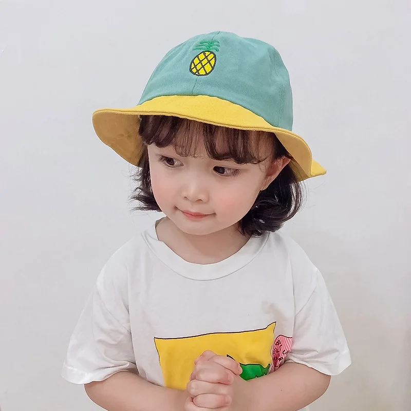 

Cartoon Fruit Kids Bucket Hat Baby Boys Girls Summer Outdoor Beach Panama Sun Caps Cotton Children Cute Fisherman Hats Fit 3-5Y