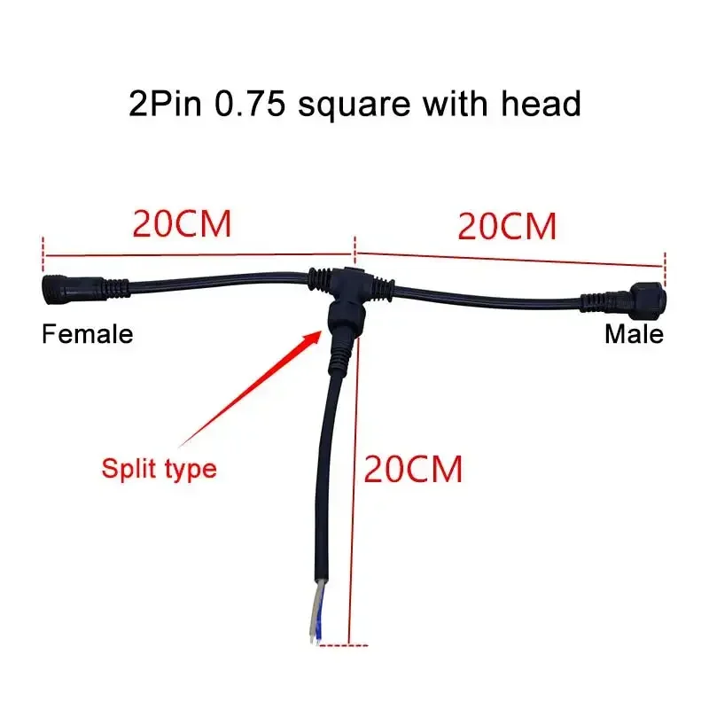 

Наружная Т-образная световая строка, 3-сторонний водонепроницаемый разъем, провод для подогрева пола, адаптер, IP68, 2-контактный, 3-контактный, 4-контактный разъем для стыковки кабеля