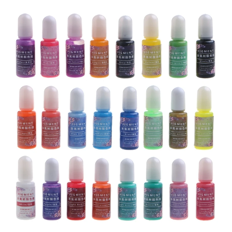 

24PCS Epoxy Resin Dye Liquid Epoxy Pigment UV Resin Colorant for Resin Coloring Jewelry DIY Making Each 0.35oz/10ml