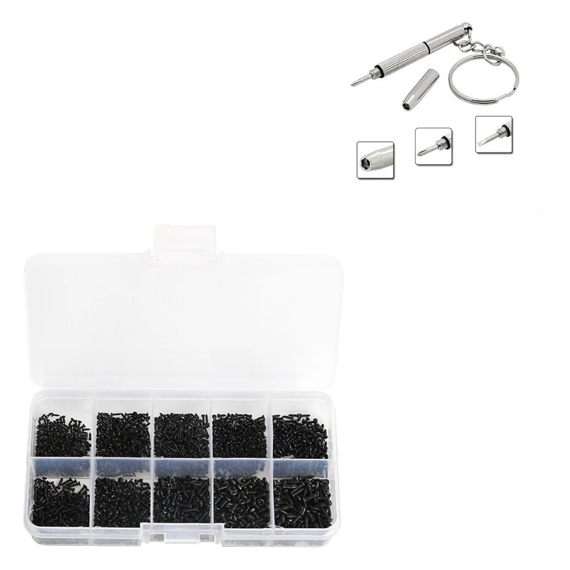 

1000 шт., набор саморезов M1 M2 M1.4 M1.7 PA Phillips с круглой головкой