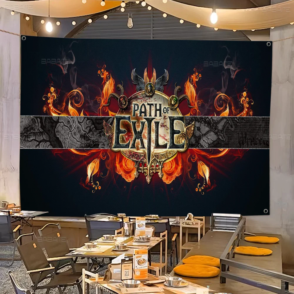 Path Of Exile High End Quality Banner Printing Artistic Atmosphere Style Camping Flag
