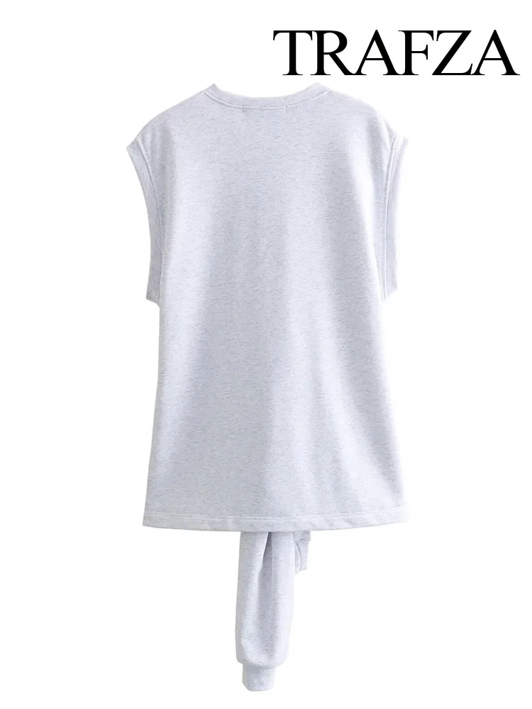 Женский Однотонный свитер с открытыми плечами и круглым вырезом