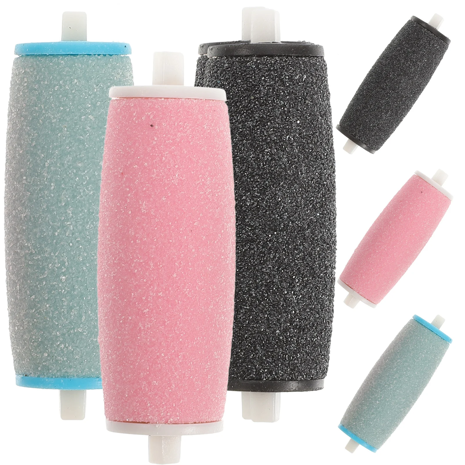 

6PCS Hard Coarse Skin Remover Replacement Rollers Heads Foot Care Tool (Sky Blue Pink and Black)