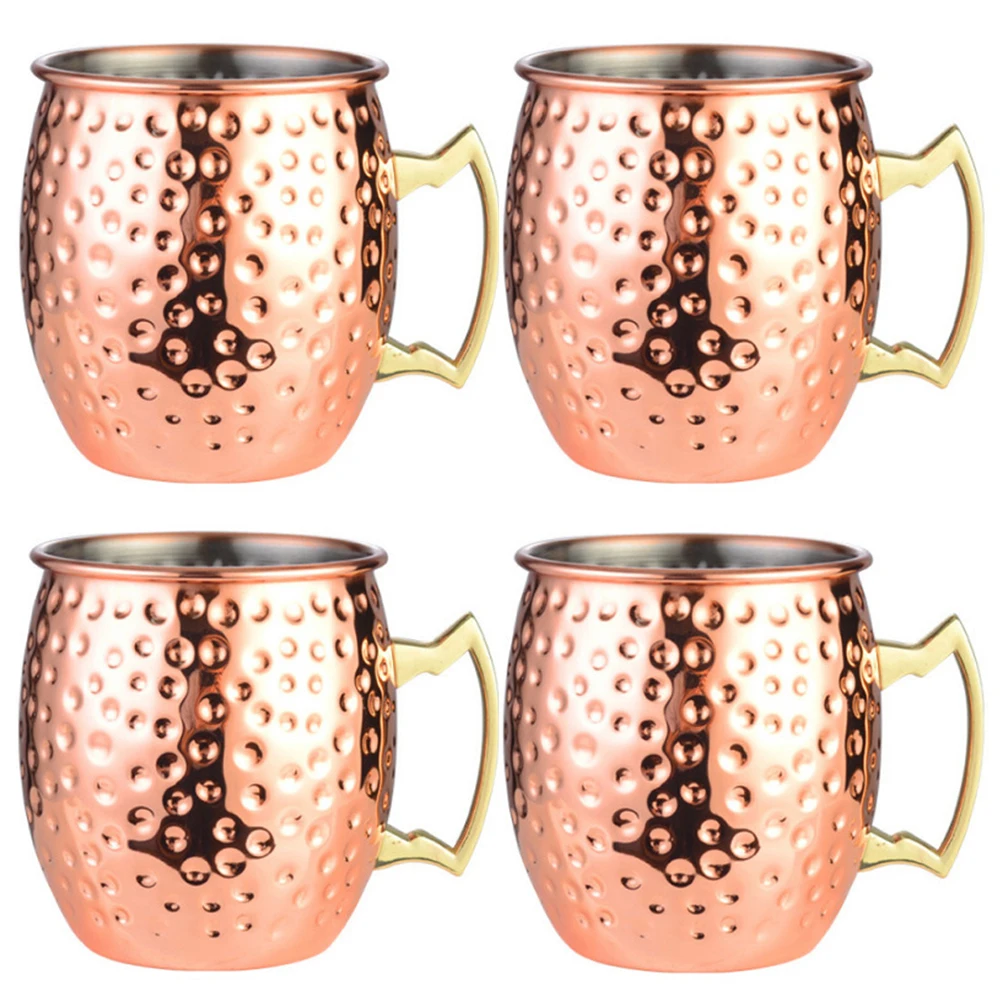 

Набор из 4 искусственных больших молоточных кружек 19 унций, кружки из нержавеющей стали с медным покрытием, пивные кружки, кофейные кружки, к...