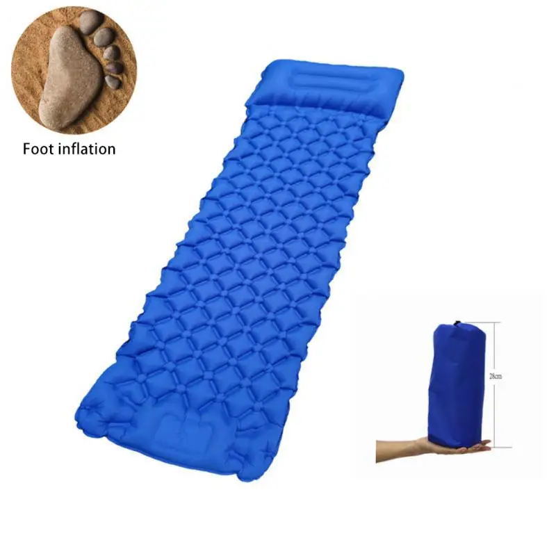 

Outdoor Camping Inflatable Mattress With Pillows Travel Mat Folding Bed 500g Ultralight Air Cushion Hiking Trekking Sleeping Pad