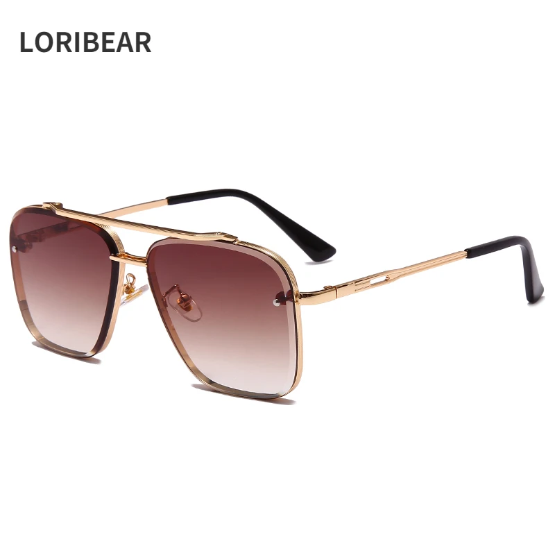 

2022 Fashion Cool Men Driving Glasses Goggle Summer Style Gradient Brown Sunglasses Vintage Pilot Sun Glasses Punk Oculos De Sol