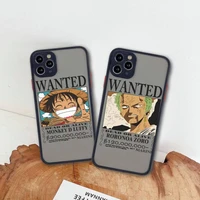 one piece luffy zoro nami phone case for iphone 13 12 11 pro max mini xs 8 7 plus x se 2020 xr matte transparent cover