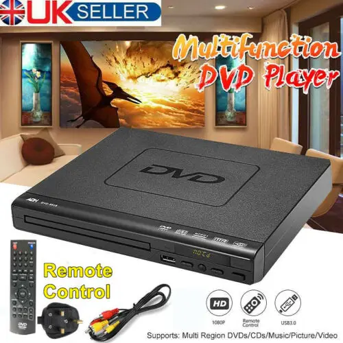 

DVD Player Compact Multi Region CD VCD Music Disc Upscaling USB & Easy set up