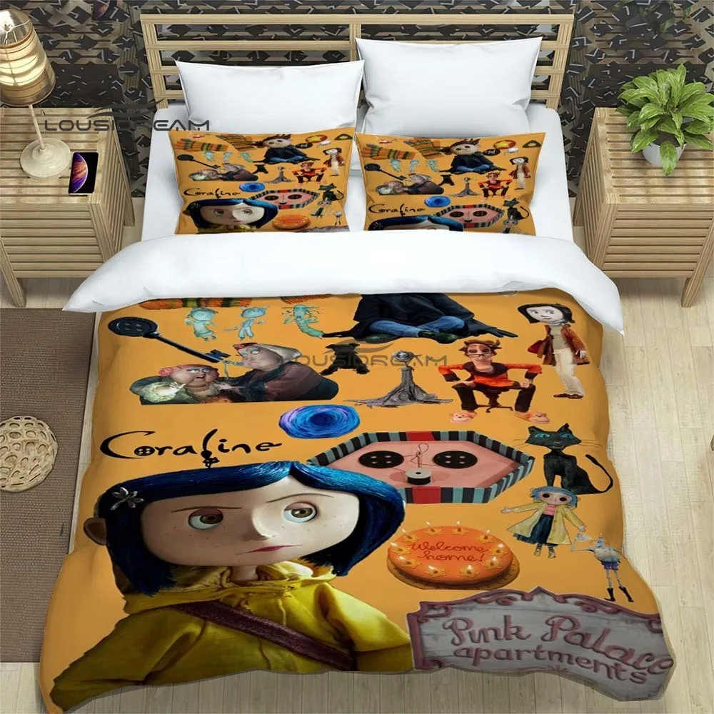 Мультяшный Комплект постельного белья Coraline 3D печать украшение для дома