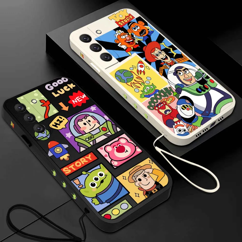 

Disney Toy Story Phone Case For Samsung Galaxy S23 S22 S21 S20 Ultra Plus FE S10 4G S9 S10E Note 20 10 9 Plus With Lanyard Cover