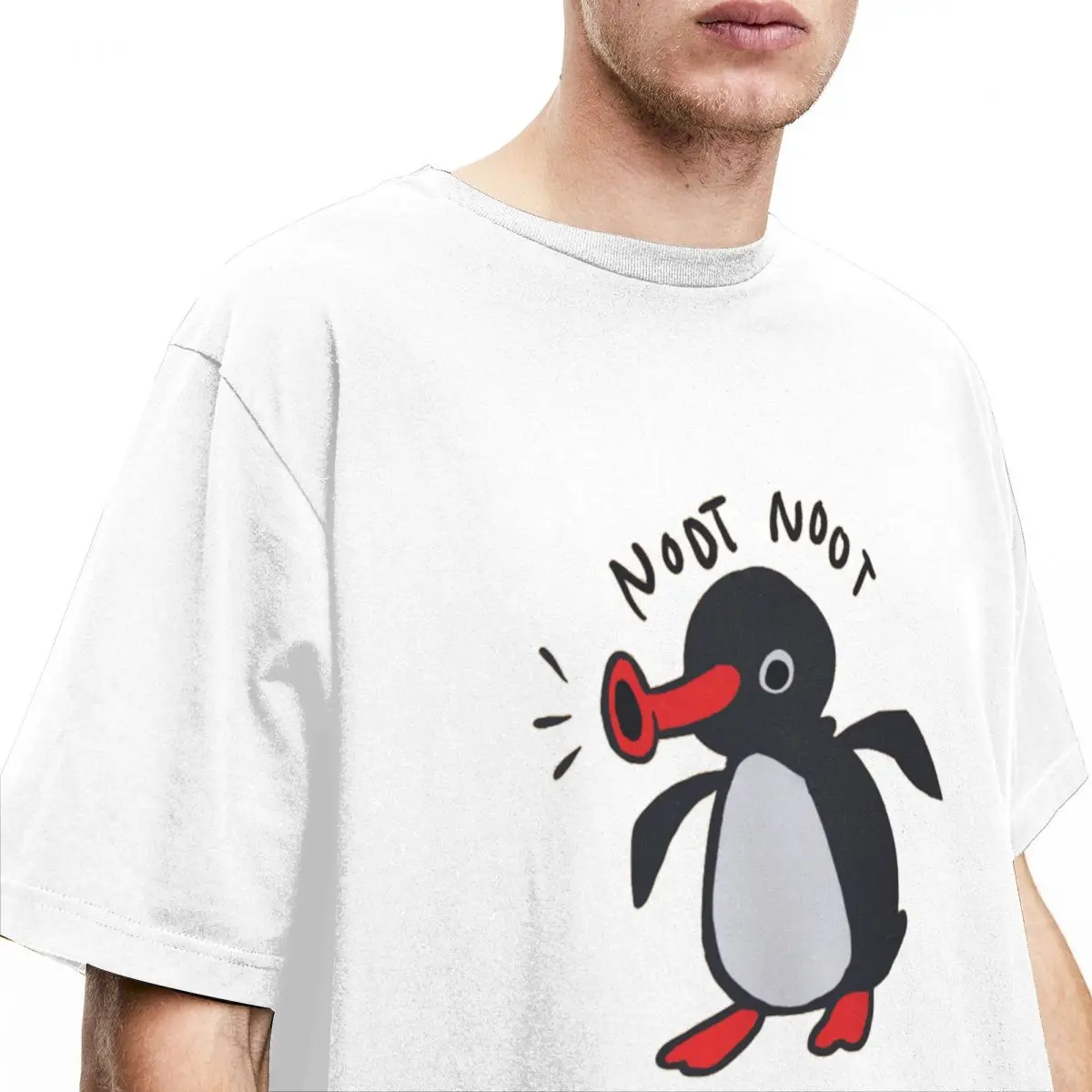 Футболка Noot-Orange Penguin мужская с коротким рукавом и круглым вырезом