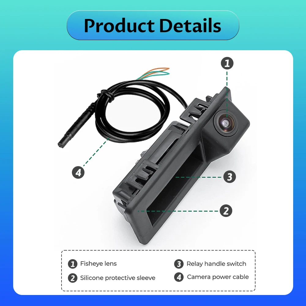 LS AHD 1080P Автомобильная камера заднего вида с ручкой багажника для Skoda Speed Octavia Audi A3 A4