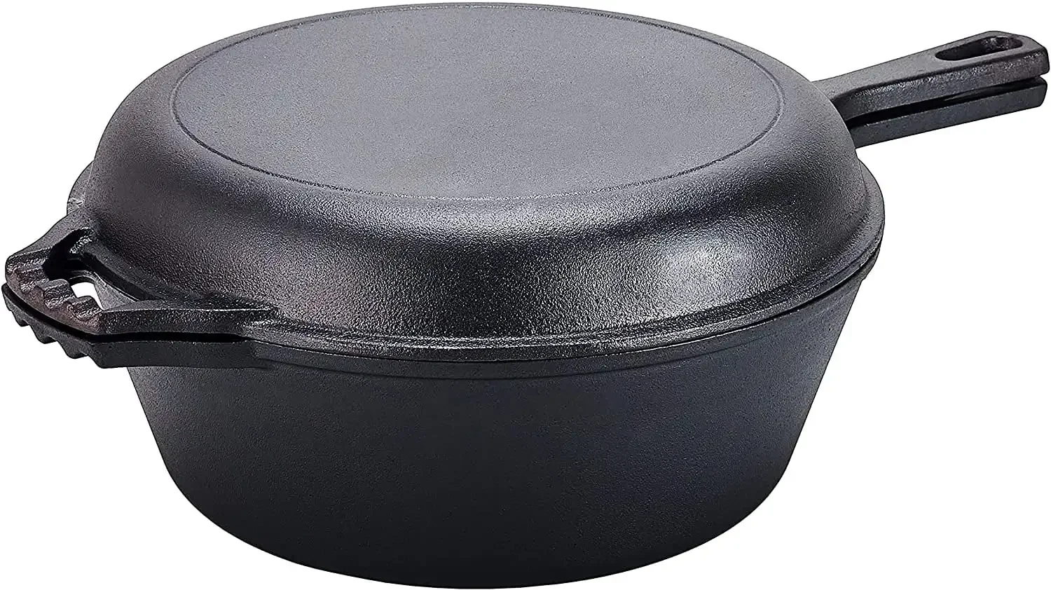 

| Pre-Seasoned 2-In-1 Cast Iron Multi-Cooker Heavy Duty Skillet