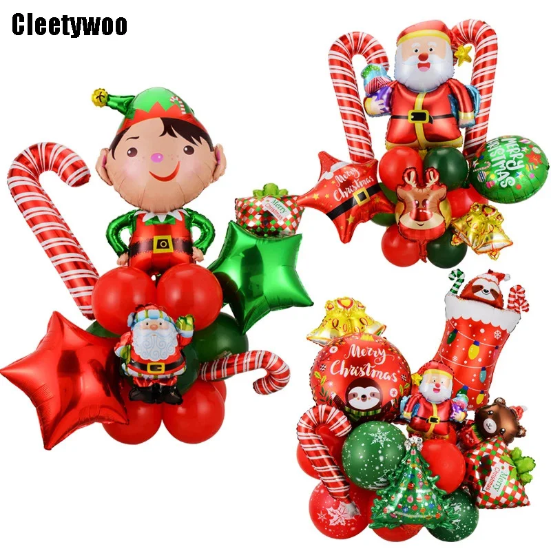 

Christmas Balloon Children's Toy Balloon Santa Claus Elk Christmas Stocking Foil Balloon Decoration for Home Navidad Xmas Gifts
