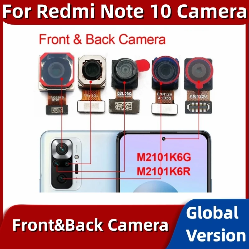 

Original Camera Module For Redmi Note 10 M2101K7AI M2101K7AG Front Back Ultrawide Macro Depth Cameras Set